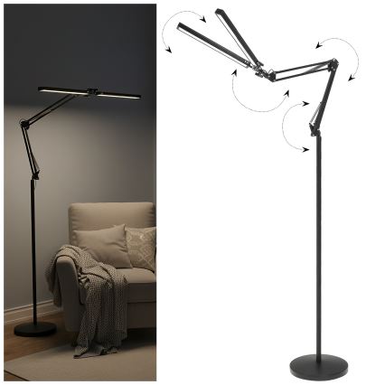 Brilagi - Lampada da terra dimmerabile e flessibile VARIO LED/14W/230V 3000-6000K 157 cm nera