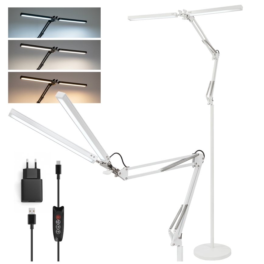 Brilagi - Lampada da terra flessibile e dimmerabile VARIO LED/14W/230V 3000-6000K 157 cm bianca