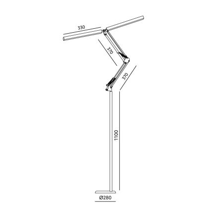 Brilagi - Lampada da terra flessibile e dimmerabile VARIO LED/14W/230V 3000-6000K 157 cm bianca