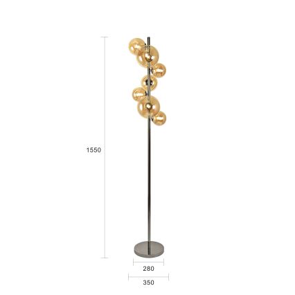 Brilagi - Lampada da terra LED MILLA 7xG9/3W/230V nero cromato/oro