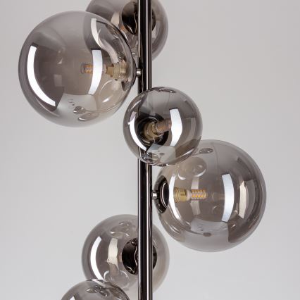 Brilagi - Lampada da terra LED MILLA 7xG9/3W/230V nero cromato/vetro fumé