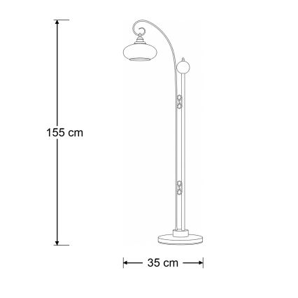 Brilagi - Lampada da terra MOLLERO 1xE27/15W/230V bronzo/patina