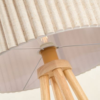 Brilagi - Lampada da terra NORDIC WAVE 1xE27/15W/230V legno di hevea/lino