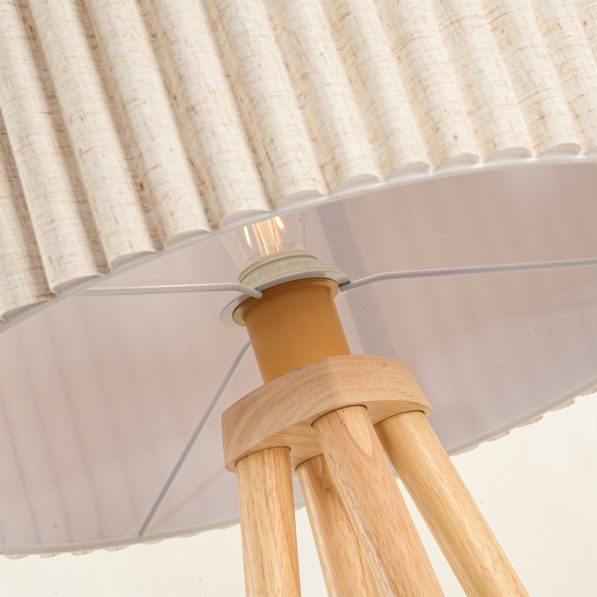 Brilagi - Lampada da terra NORDIC WAVE 1xE27/15W/230V legno di hevea/lino