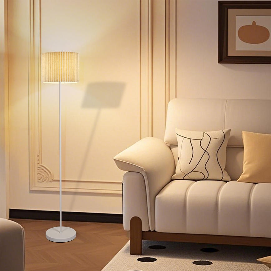 Brilagi - Lampada da terra NORDIC WAVE 1xE27/15W/230V lino/bianco