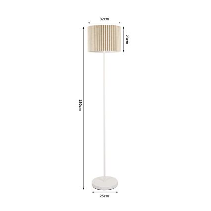 Brilagi - Lampada da terra NORDIC WAVE 1xE27/15W/230V lino/bianco