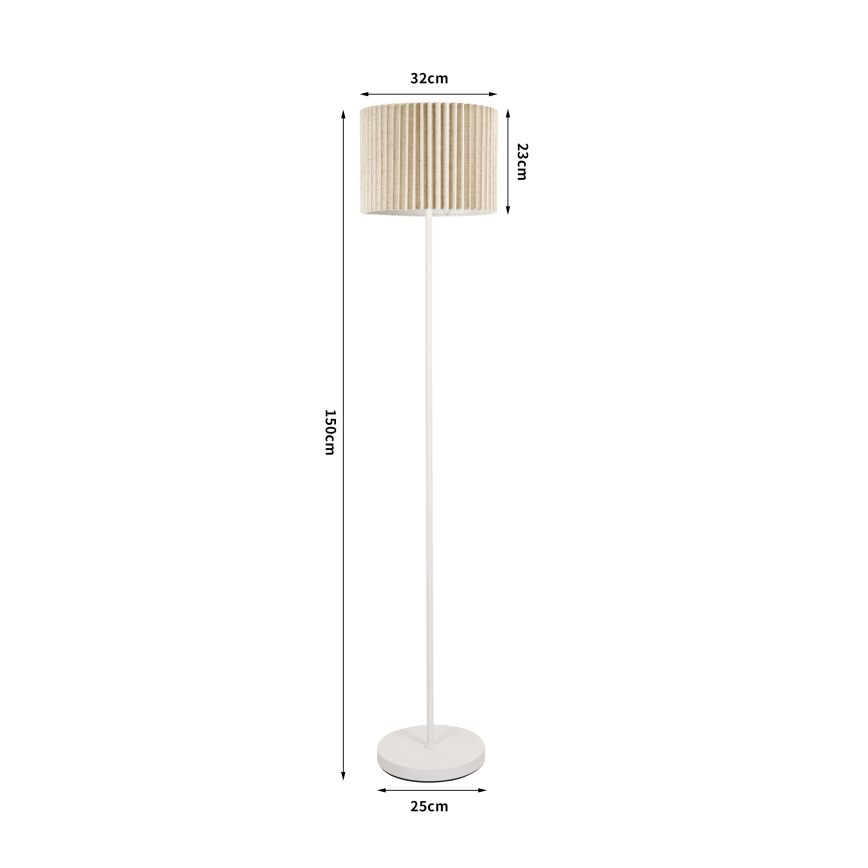 Brilagi - Lampada da terra NORDIC WAVE 1xE27/15W/230V lino/bianco