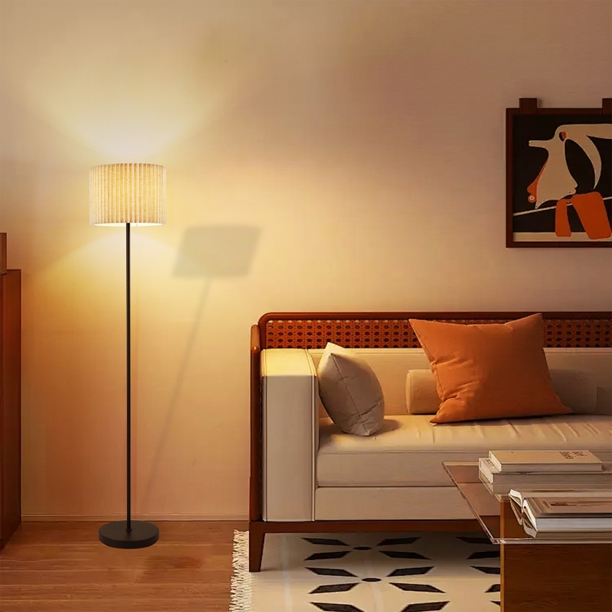 Brilagi - Lampada da terra NORDIC WAVE 1xE27/15W/230V lino/nero