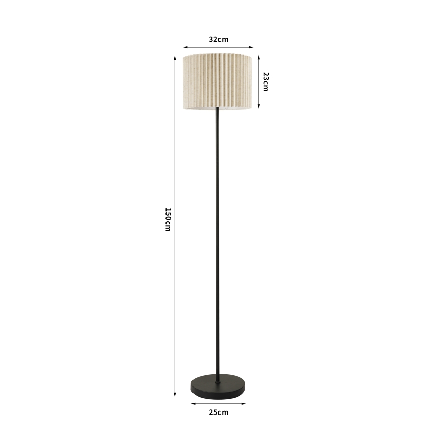 Brilagi - Lampada da terra NORDIC WAVE 1xE27/15W/230V lino/nero