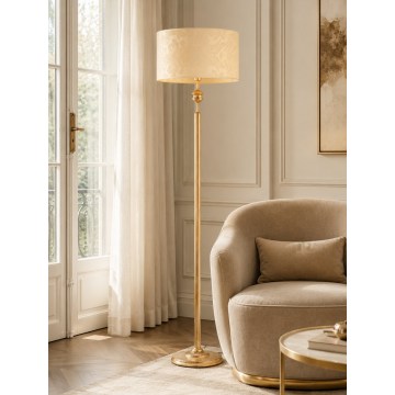 Brilagi - Lampada da terra SAPHIRE 1xE27/15W/230V crema/oro/patina