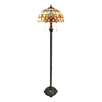 Brilagi - Lampada da terra Tiffany a vetri colorati MIRABELLA 2xE27/60W/230V