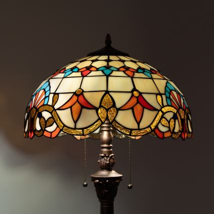 Brilagi - Lampada da terra Tiffany a vetri colorati MIRABELLA 2xE27/60W/230V