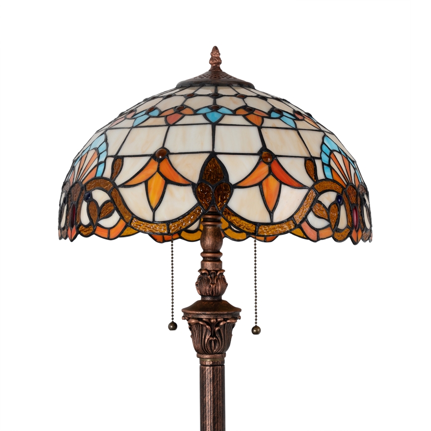 Brilagi - Lampada da terra Tiffany a vetri colorati MIRABELLA 2xE27/60W/230V