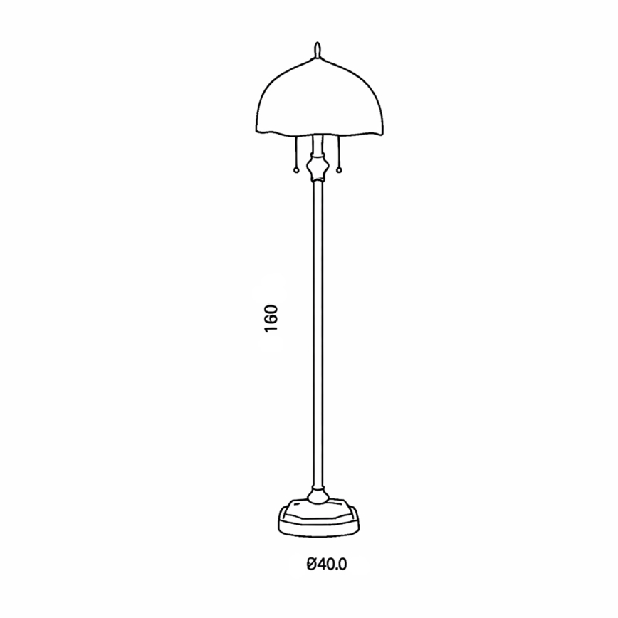 Brilagi - Lampada da terra Tiffany a vetri colorati MIRABELLA 2xE27/60W/230V