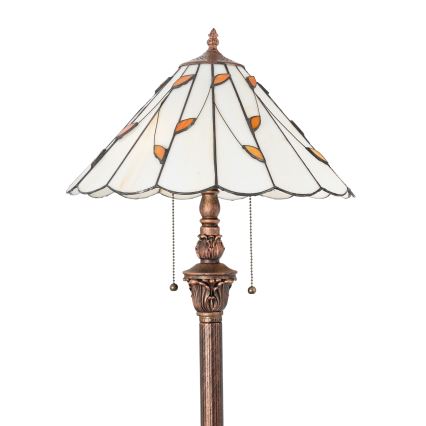 Brilagi - Lampada da terra Tiffany in vetro colorato FOLIA 2xE27/60W/230V