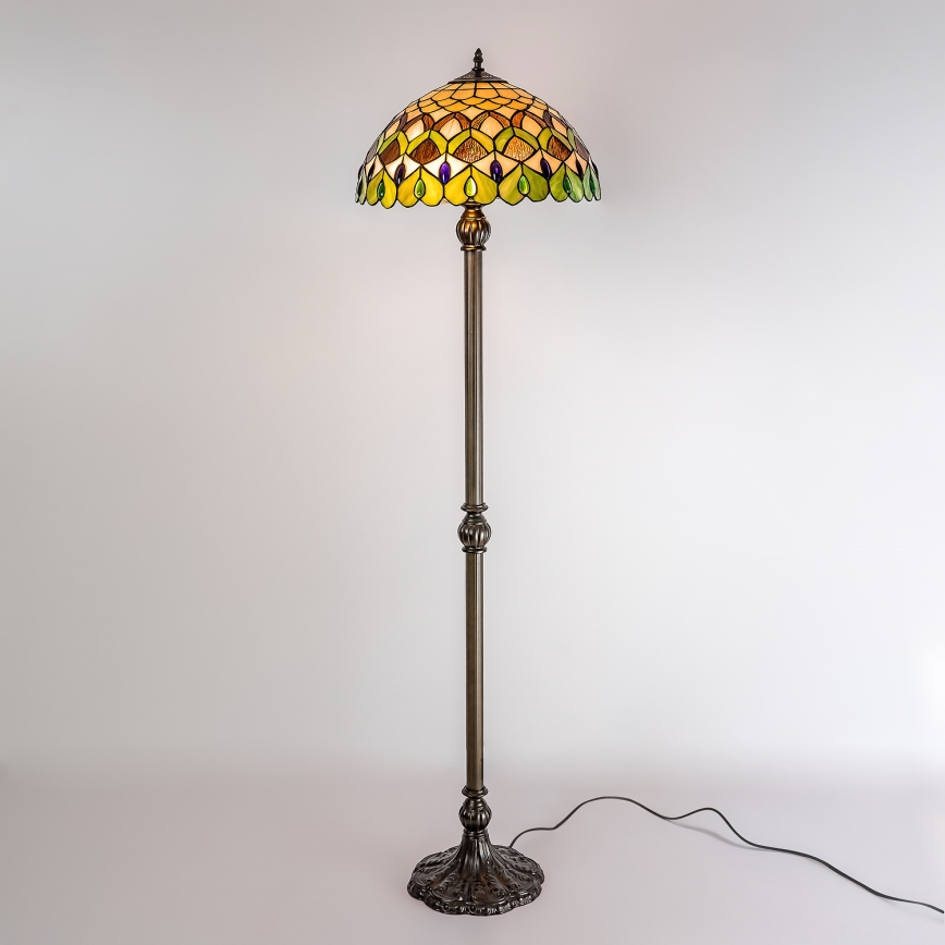 Brilagi - Lampada da terra Tiffany MARGARET 2xE27/60W/230V