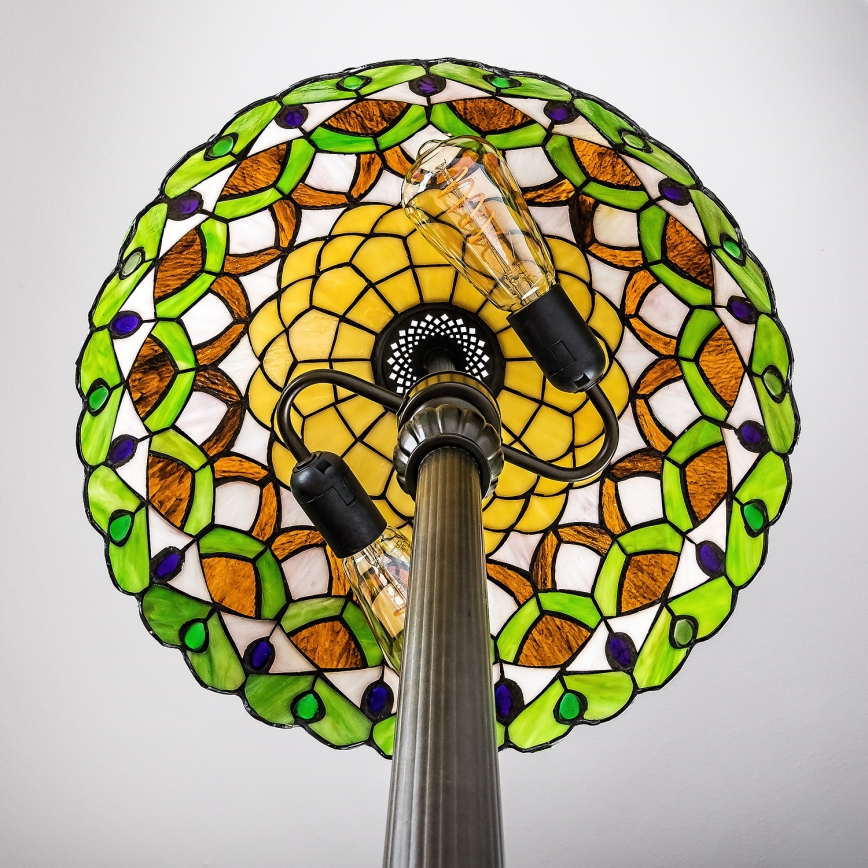 Brilagi - Lampada da terra Tiffany MARGARET 2xE27/60W/230V