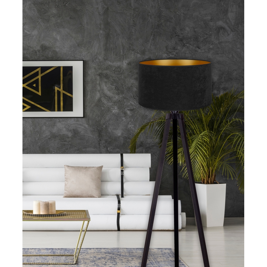 Brilagi - Lampada da terra VELVET 1xE27/60W/230V nero/wenge