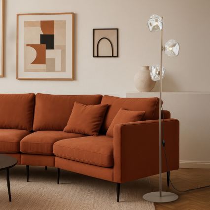 Brilagi - Lampada da terra VULCANO 3xG9/8W/230V beige/beige fumé