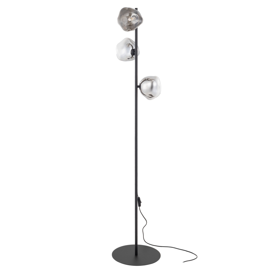 Brilagi - Lampada da terra VULCANO 3xG9/8W/230V nero/nero fumé