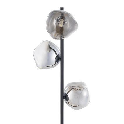 Brilagi - Lampada da terra VULCANO 3xG9/8W/230V nero/nero fumé