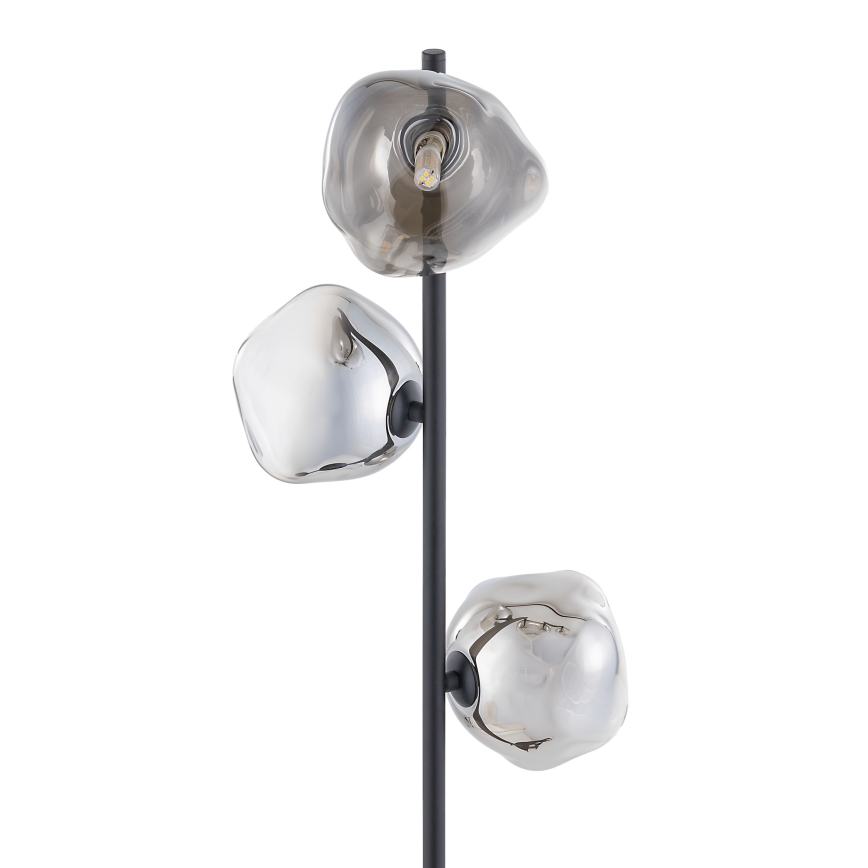 Brilagi - Lampada da terra VULCANO 3xG9/8W/230V nero/nero fumé