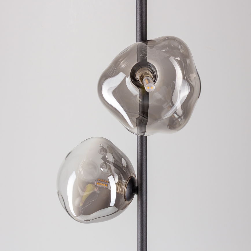 Brilagi - Lampada da terra VULCANO 3xG9/8W/230V nero/nero fumé