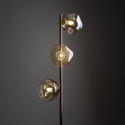 Brilagi - Lampada da terra VULCANO 3xG9/8W/230V oro/beige fumé
