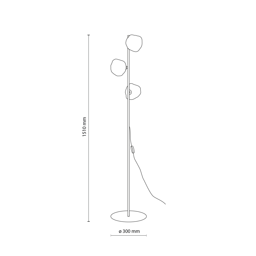 Brilagi - Lampada da terra VULCANO 3xG9/8W/230V oro/beige fumé