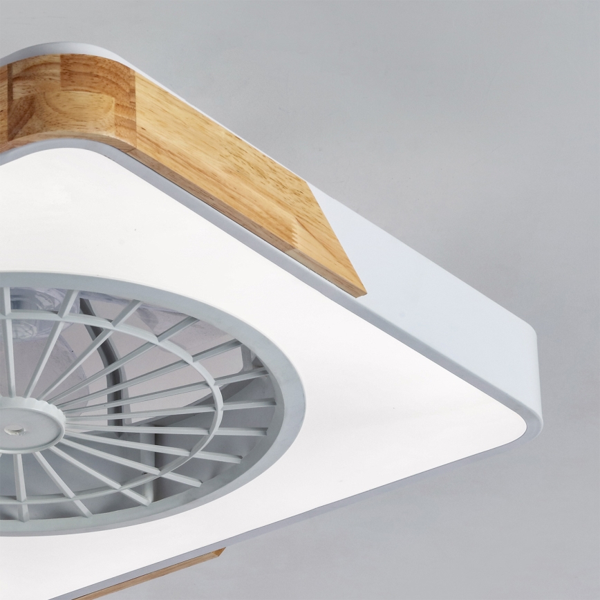 Brilagi - Plafoniera LED dimmerabile con ventilatore LED/38W/230V 3000-6500K 3000-6500K 50x50 cm bianco/rovere + telecomando