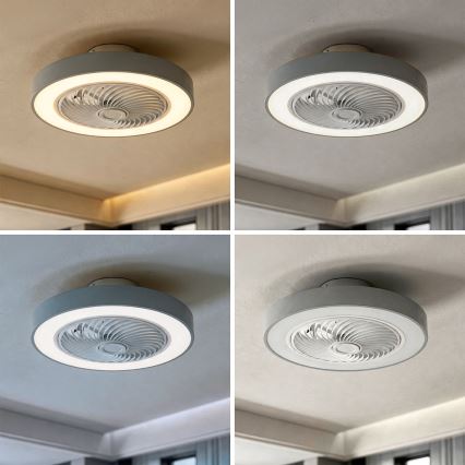 Brilagi - Plafoniera LED dimmerabile con ventilatore LED/38W/230V 3000-6500K 3000-6500K Ø 50 cm grigia + telecomando