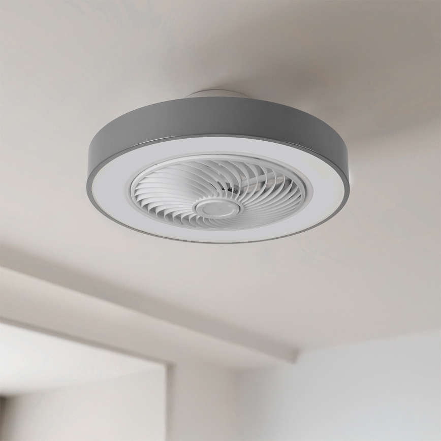 Brilagi - Plafoniera LED dimmerabile con ventilatore LED/38W/230V 3000-6500K 3000-6500K Ø 50 cm grigia + telecomando