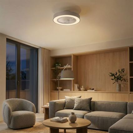 Brilagi - Plafoniera LED dimmerabile con ventilatore LED/38W/230V 3000-6500K 3000-6500K Ø 50 cm grigia + telecomando