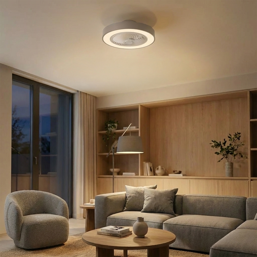 Brilagi - Plafoniera LED dimmerabile con ventilatore LED/38W/230V 3000-6500K 3000-6500K Ø 50 cm grigia + telecomando