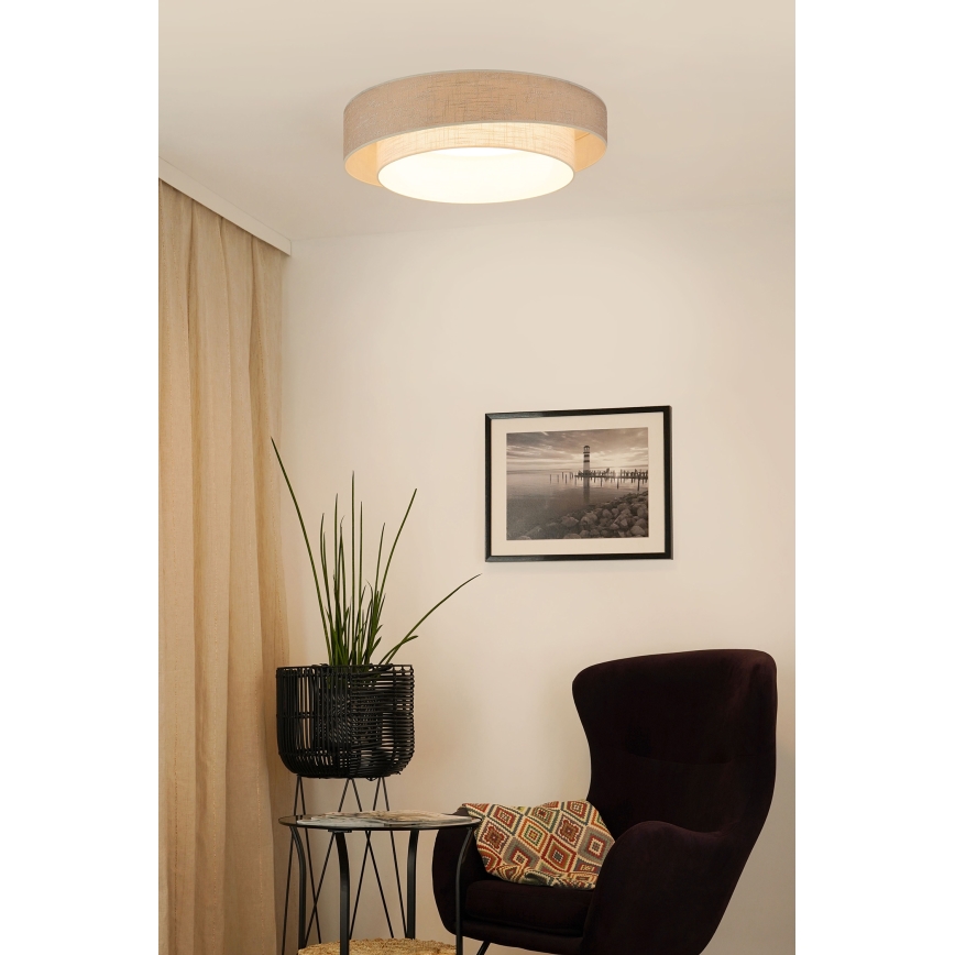Brilagi - Lampada da soffitto LED dimmerabile DOVER SHINE LED/24W/230V Ø 60 cm 3000/4000/6500K grigio/crema + telecomando