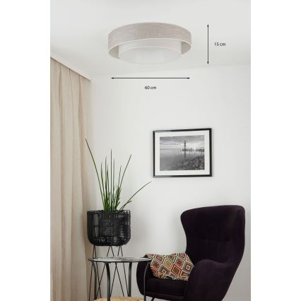 Brilagi - Lampada da soffitto LED dimmerabile DOVER SHINE LED/24W/230V Ø 60 cm 3000/4000/6500K grigio/crema + telecomando