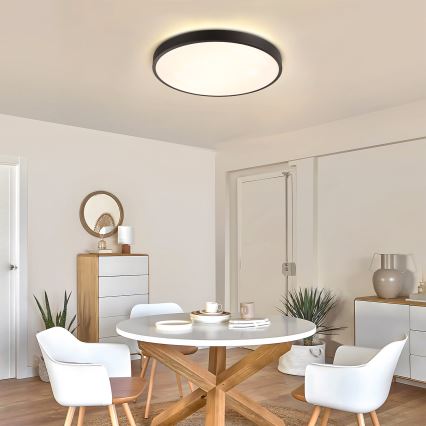 Brilagi - Plafoniera dimmerabile a LED GLASS POOL DOUBLE LED/60W/230V 3000-6000K 50 cm nero + telecomando