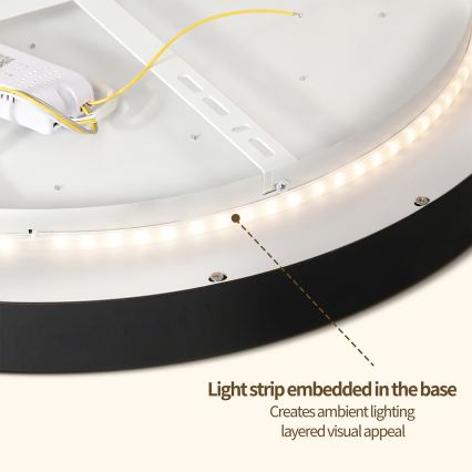 Brilagi - Plafoniera dimmerabile a LED GLASS POOL DOUBLE LED/60W/230V 3000-6000K 50 cm nero + telecomando