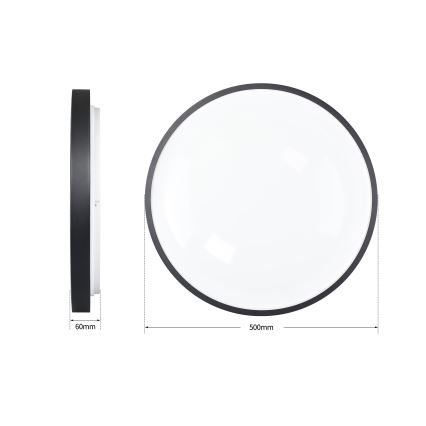 Brilagi - Plafoniera dimmerabile a LED GLASS POOL DOUBLE LED/60W/230V 3000-6000K 50 cm nero + telecomando