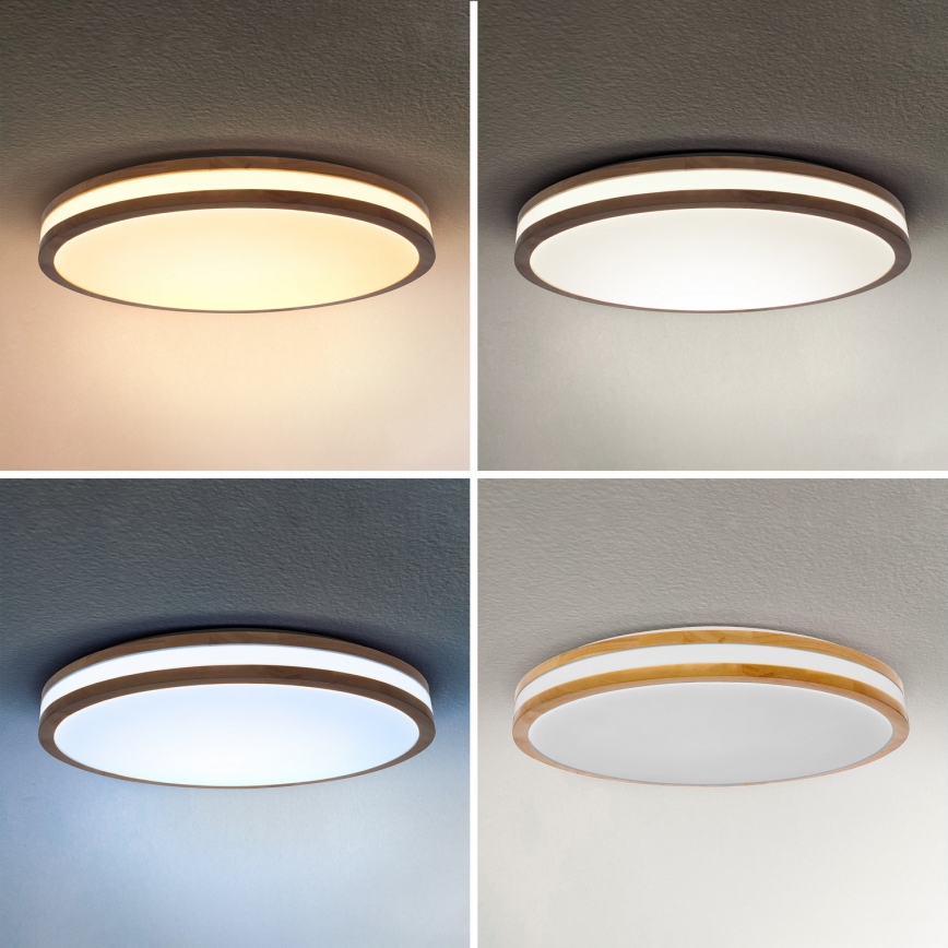 Brilagi - Plafoniera a LED dimmerabile MOLINA LED/60W/230V 3000-6500K rovere Ø 58 cm + telecomando