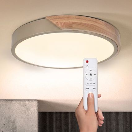 BRILAGI - LED Plafoniera dimmerabile PILANA LED/48W/230V 3000-6500K rovere/beige Ø 40 cm + telecomando