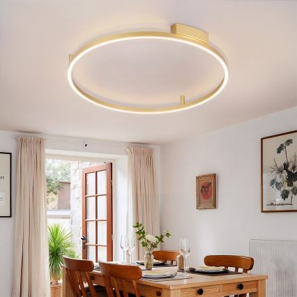 Brilagi - Plafoniera dimmerabile a LED PORTOFINO LED/60W/230V 3000-6000K diam. 80 cm dorata + telecomando