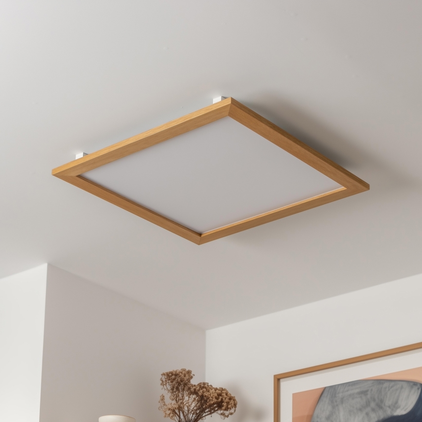 Brilagi - Plafoniera LED dimmerabile SLIMFRAME WOOD LED/58W/230V 64x64 cm 3000-6000K marrone + telecomando