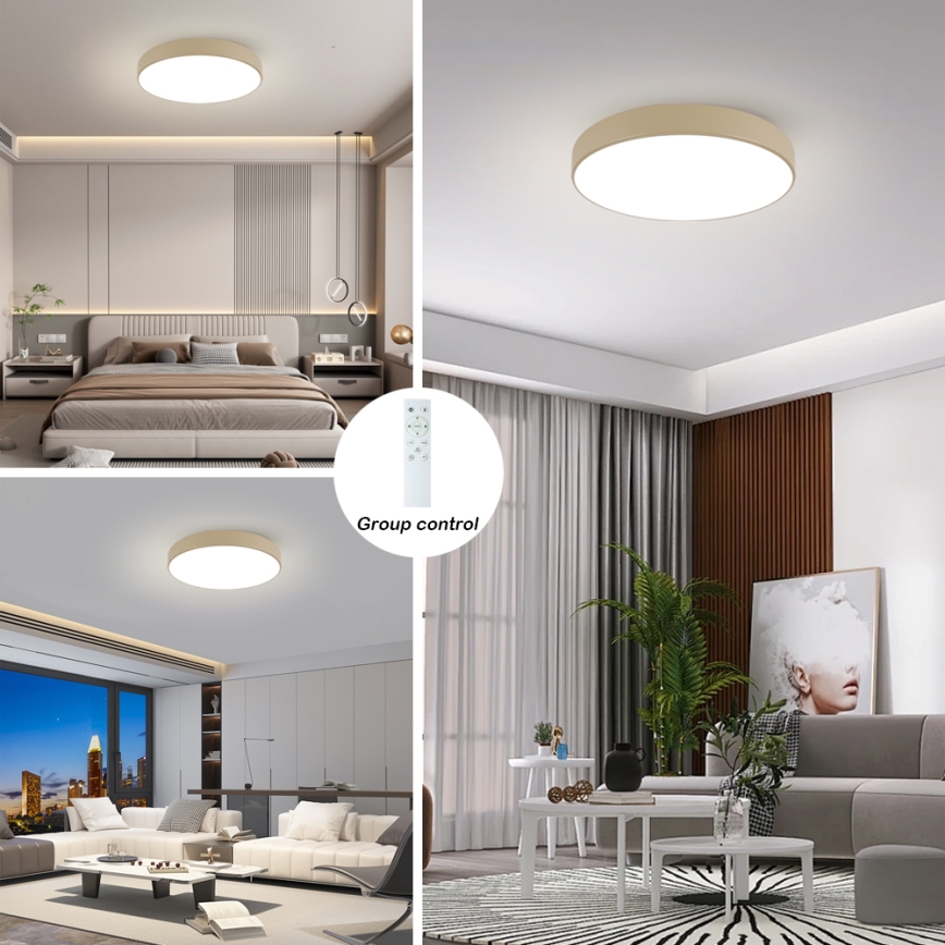 Brilagi - Lampada da soffitto dimmerabile a LED POOL SMART LED/100W/230V 3000-6000K 80 cm beige Wi-Fi Tuya + telecomando