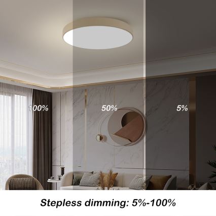 Brilagi - Lampada da soffitto dimmerabile a LED POOL SMART LED/100W/230V 3000-6000K 80 cm beige Wi-Fi Tuya + telecomando