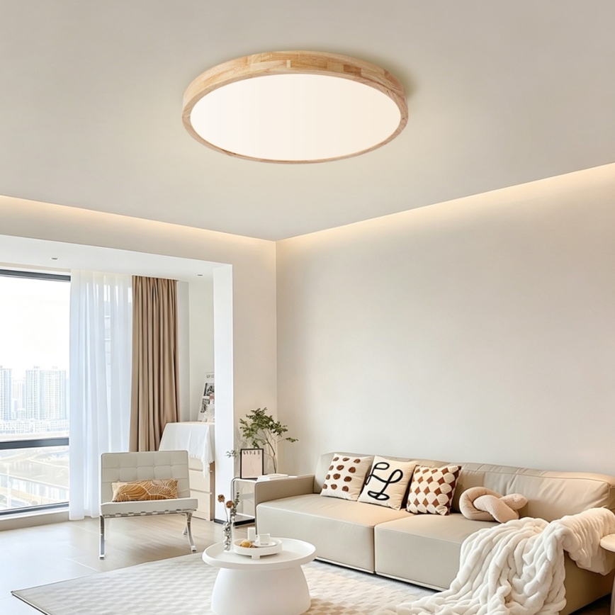 Brilagi - Plafoniera LED dimmerabile WOODLINE LED/72W/230V 3000-6000K rovere Ø 60 cm + telecomando