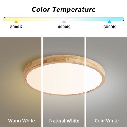 Brilagi - Plafoniera LED dimmerabile WOODLINE LED/72W/230V 3000-6000K rovere Ø 60 cm + telecomando