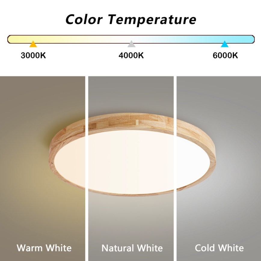 Brilagi - Plafoniera LED dimmerabile WOODLINE LED/72W/230V 3000-6000K rovere Ø 60 cm + telecomando