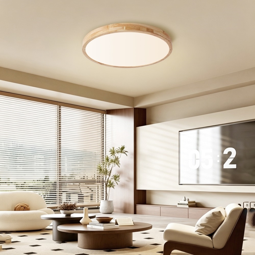 Brilagi - Plafoniera LED dimmerabile WOODLINE LED/72W/230V 3000-6000K rovere Ø 60 cm + telecomando