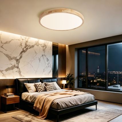 Brilagi - Plafoniera LED dimmerabile WOODLINE LED/72W/230V 3000-6000K rovere Ø 60 cm + telecomando